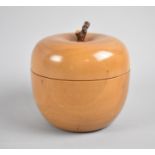 A Fruitwood Novelty Box In the Form of an Apple, 10cm high