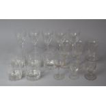 A Collection Of Various Drinking Glasses To Comprise Good Quality Wine Glasses On Hexagonal Foot,