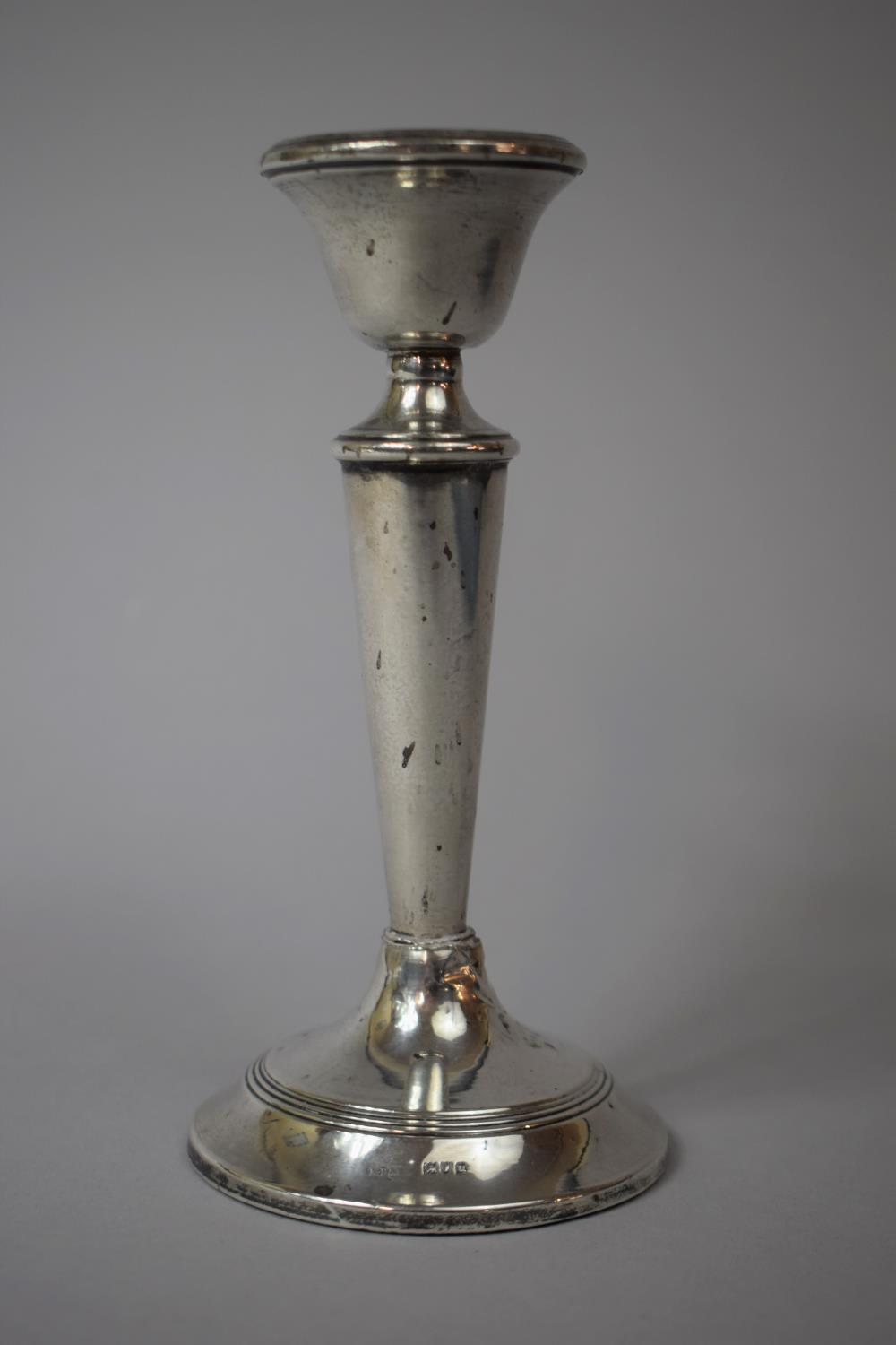 Two Filled Silver Candlesticks, Birmingham 1984, 11cm high and London 1915, 15cm high, has Been - Image 4 of 5
