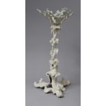 A Cast Metal White Painted Tripod Stand, in the Form of Vine and Grapes, Missing Bowl and Some