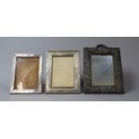 Three Silver Mounted Easel Backed Photo Frames, All with Condition Issues, Largest 21cmx15cm