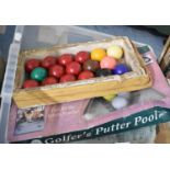 A Collection of Various Sundries to Include Snooker Balls, Golf Balls, Sheet Music, Prints etc