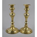 A Pair of 20th Century Brass Candle Sticks, 22.5cm high