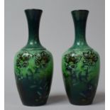 A Pair of Small Green Vases, 11.5cm high