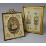 Two Edwardian Easel Backed Photo Frames in Gilt Metal, Largest 25cm High