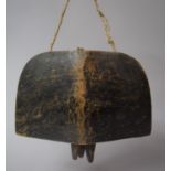 A Late 19th/early 20th Century Tribal Wooden Cow Bell, Probably Far Eastern, 27cm Long