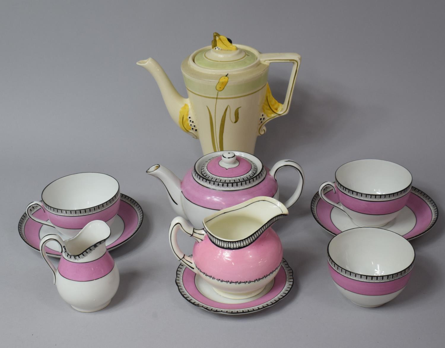 A Collection of Various Early/mid 20th Century Tea and Coffee Wares to comprise Collection of Pink