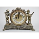 A Mid 20th Century Figural Mantle Clock by Splendex, 17cm wide