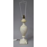 An Alabaster Table Lamp of Vase Form, 48cm high