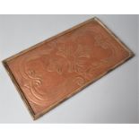 A Framed Arts and Craft Rectangular Copper Panel, 45x24cm