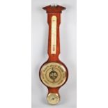 A Modern Reproduction Aneroid Wheel Barometer with Thermometer, The Solent, 66cm Long