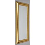 A Modern Rectangular Gilt Framed Wall Mirror, 103x43cm