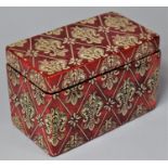 A Modern Ceramic Red Glazed Box Decorated with Fleur De Lys, 18cm Long