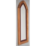 A Wooden Framed Leaded Wall Mirror in the Form of an Arched Window, 135x43cm