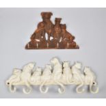 A Wall Hanging Novelty Key Rack Decorated with Dogs and a Wall Hanging Nursery Coat Rack Decorated