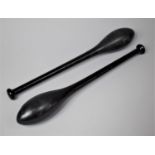 A Pair of Late Victorian/Edwardian Ebonised Exercise Clubs, 40cm Long