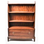 A Stag Mahogany Waterfall Bookcase with Three Shelves and a Base Drawer, 75cm Wide
