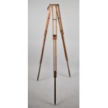 An Edwardian Theodolite or Level Tripod, with Adjustable Supports, Max 143cm