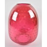 A Large Cranberry Glass Light Shade, 31cm High