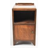 An Edwardian Mahogany Galleried Bedside Cabinet, Water Stained Top, 35.5cm wide