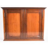 An Edwardian Mahogany Wall Hanging Shelved Cabinet with Panelled Doors, 49.5cm Wide