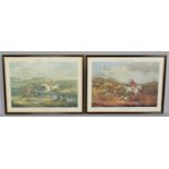 A Pair of Hogarth Framed Hunting Prints, "Shayer's English Fox Hunting", Drawing Cover and Full Cry,