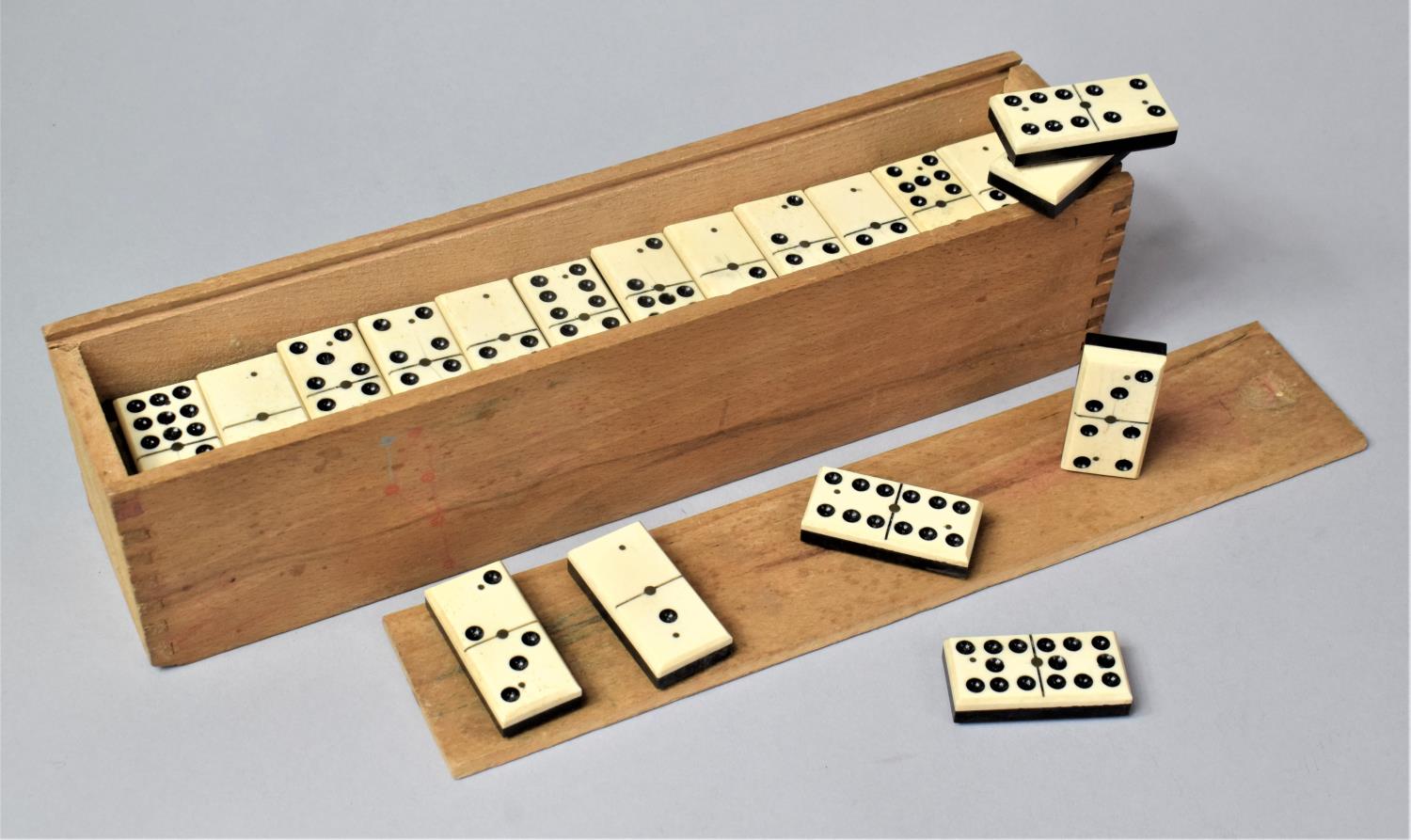 A Cased Set of Nine Spot Dominoes