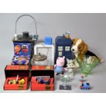 A Collection of Various Sundries to Include Diecast Toys, Doctor Who Tardis, Soft Toys, Biscuit