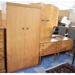 A Mid 20th Century Three Piece Bedroom Suite Comprising Three Drawer Dressing Chest, Three Drawer