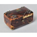 A Miniature Tortoiseshell Box of Sarcophagus Form, Section of Veneer Detached from Back (Present)