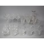 A Collection of Various Glassware to comprise Set of Six Nice Quality Hock Glasses, Various Wines