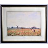 A Framed Print, "The Poppy Field" after Blacklock, 40x29cm