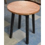 A Mid 20th Century Hammered Copper Topped Circular Pub Table, 57cm Diameter