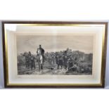 A Large Framed Engraving, Return from Inkerman by Lady Elizabeth Butler, Signed by the Artist in