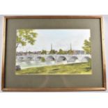 A Framed Watercolour, The English Bridge Shrewsbury, Signed H F Newton, 42x29cm