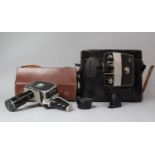 Two Leather Cased Bolex Cine Cameras to Include Zoom Reflex P2 and P4, In need of Some Restoration