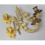 A Pair of Gilt Metal Piano Sconces with Mounting Brackets