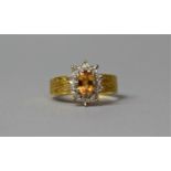 A Vintage Yellow Metal Ladies Dress Ring, Probably Gold, but Reshanked, Having Moissanite and