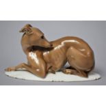 A German Study of a Reclining Greyhound by Rosenthal the Base with Printed Marks and Impressed T