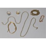 A Collection of Scrap 9ct Gold Items to Include Chains, Rings etc all AF, 17.4g