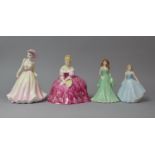 A Collection of Four Coalport and Royal Doulton Ornaments, Some with Condition issues