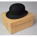 A Vintage Ladies Bowler Hat by Lock & Co., London, with Cardboard Box, Inner Measurements 20cm x