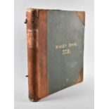 A Vintage Part Leather Bound Wages Book, Inscribed 53 B, Some Pages Missing, 39cm high