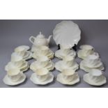 A Collection of Coalport White Teawares to comprise Twelve Cups, Saucers, Side Plates, Teapot (