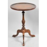 A Modern Brass Inlaid Circular Topped Tripod Wine Table, 35cm Diameter and 51cm High