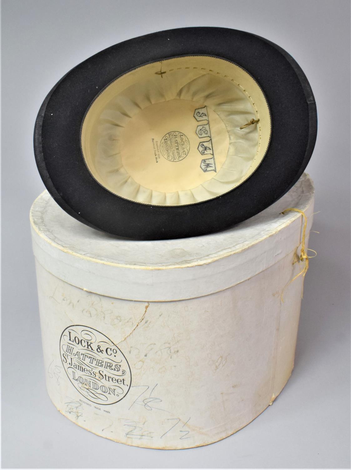 A Vintage Bowler Hat by Lock & Co., London, with Oval Locke & Co. Cardboard Box, Inner - Image 3 of 3