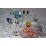 A Collection of Coloured and Plain Glassware