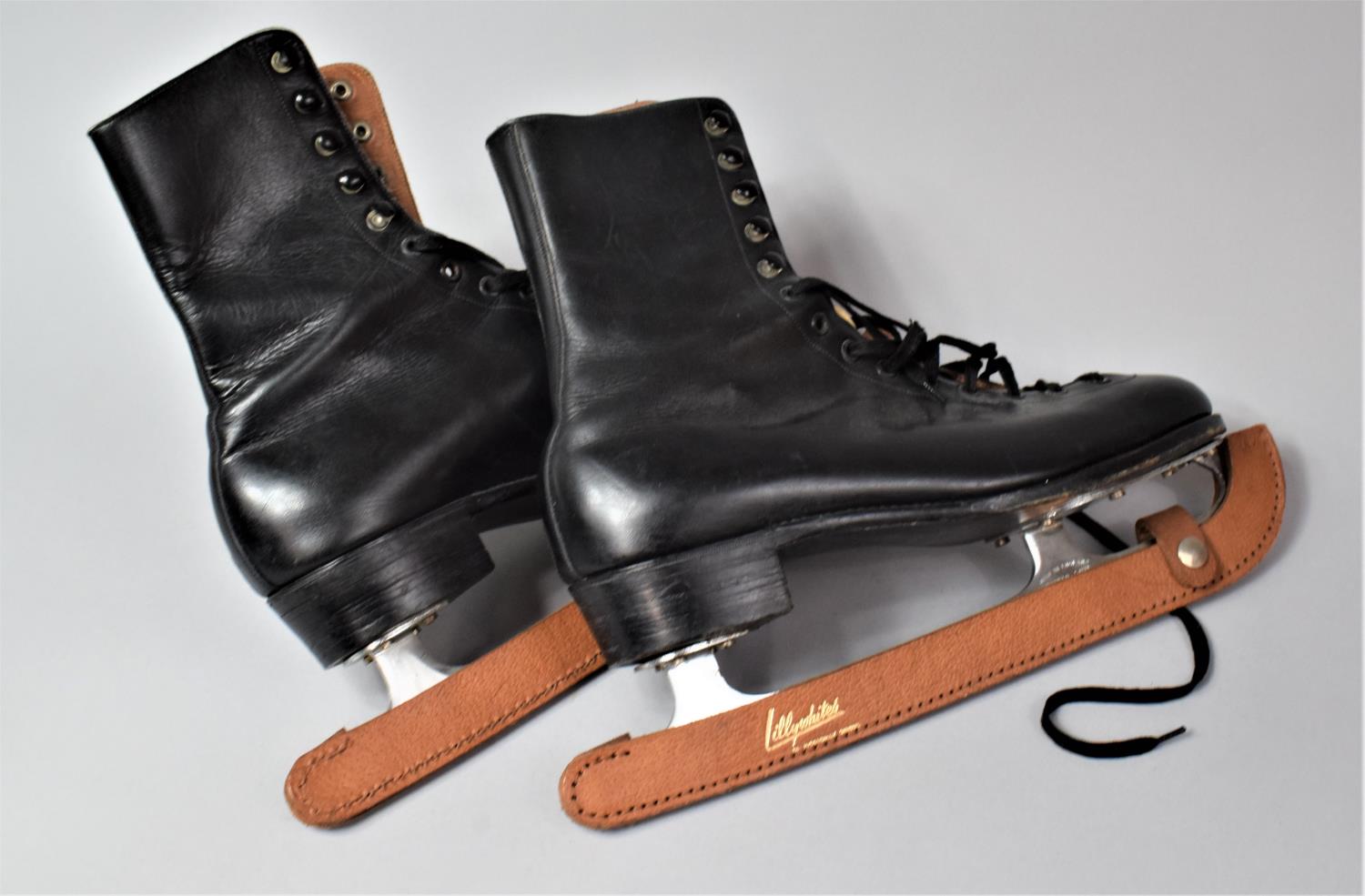 A Pair of Vintage Lillywhites "Criterion" Ice Skates with Leather Guards, Size 9 1/2