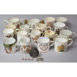 A Collection of Various Commemorative Tankards and Loving Mugs to include 1914 Sutherland China 'For