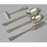A Collection of Victorian Silver Christening Wares to Include Two Spoons, Fork and a Silver
